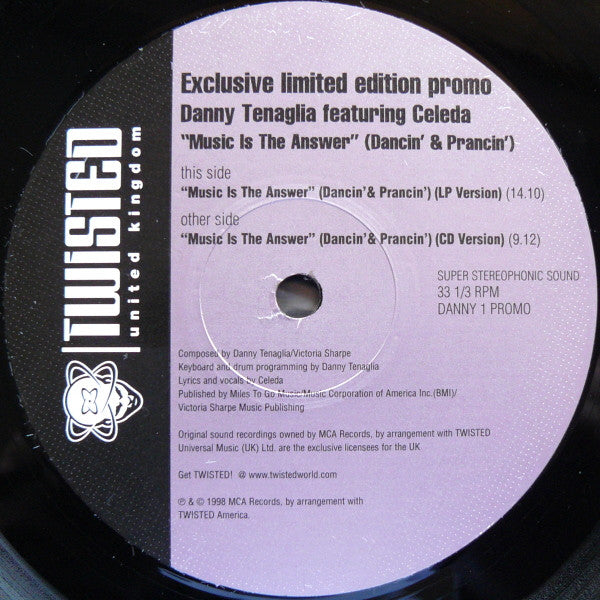 Music Is The Answer - DANNY TENAGLIA & CELEDA