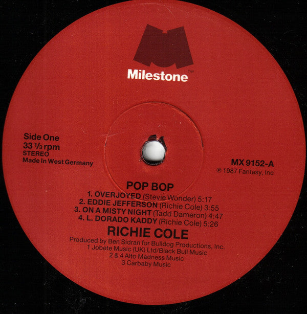 Pop Bop - RICHIE COLE/BEN SIDRAN